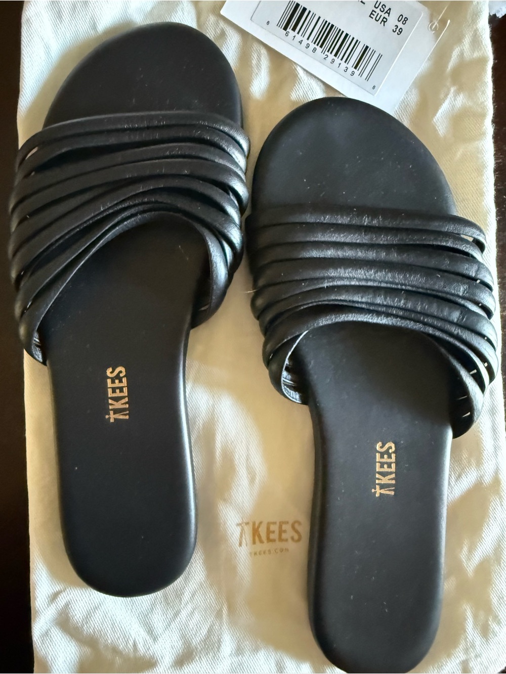 TKEES Caro Women’s Leather Slip On Slide Sandals
